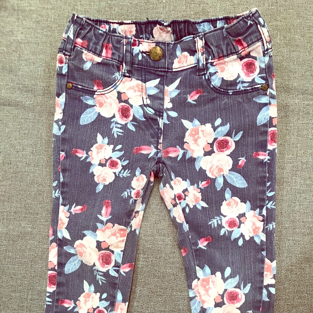Girl flowery jeans